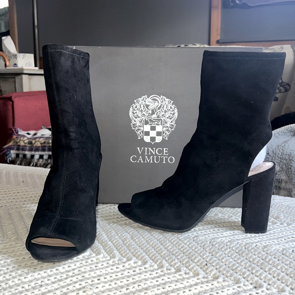 Vince Camuto peep toe ankle boots